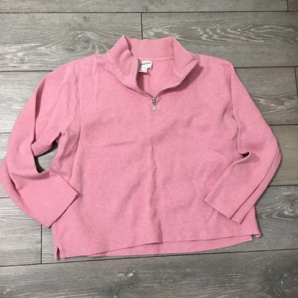 Pink Pendleton Cotton Quarter Zip Top XL